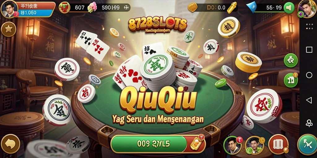 Tampilan gameplay seru dalam permainan QiuQiu 8728SLOTS.