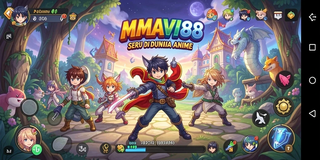 Tampilan gameplay di dunia anime yang mengesankan.