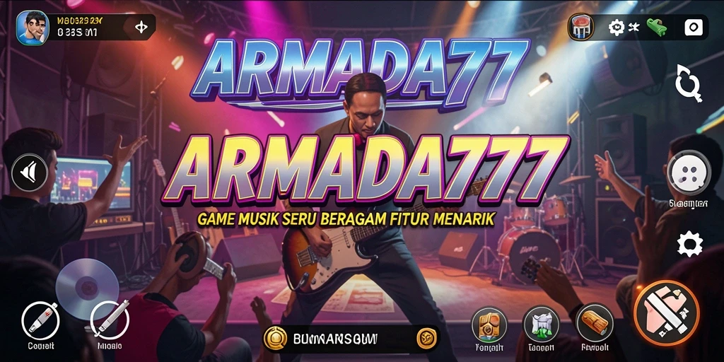 Tampilan gameplay ARMADA777 dengan interaksi musik yang menarik.