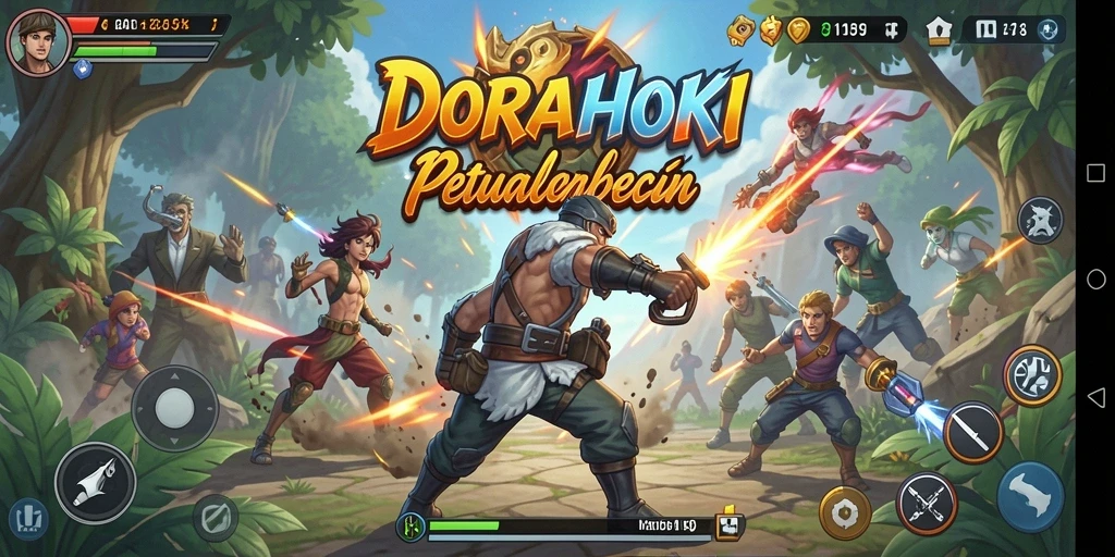 Tangkapan layar DORAHOKI menampilkan aksi seru dalam game.