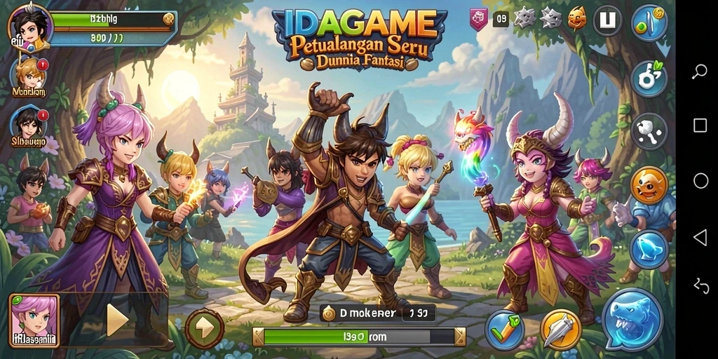 Tampilan menarik dari gameplay petualangan di IDAGAME.