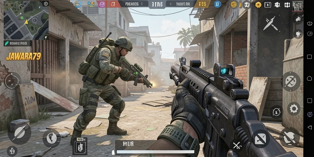 Tampilan grafis mendetail dalam gameplay <strong>JAWARA79</strong>