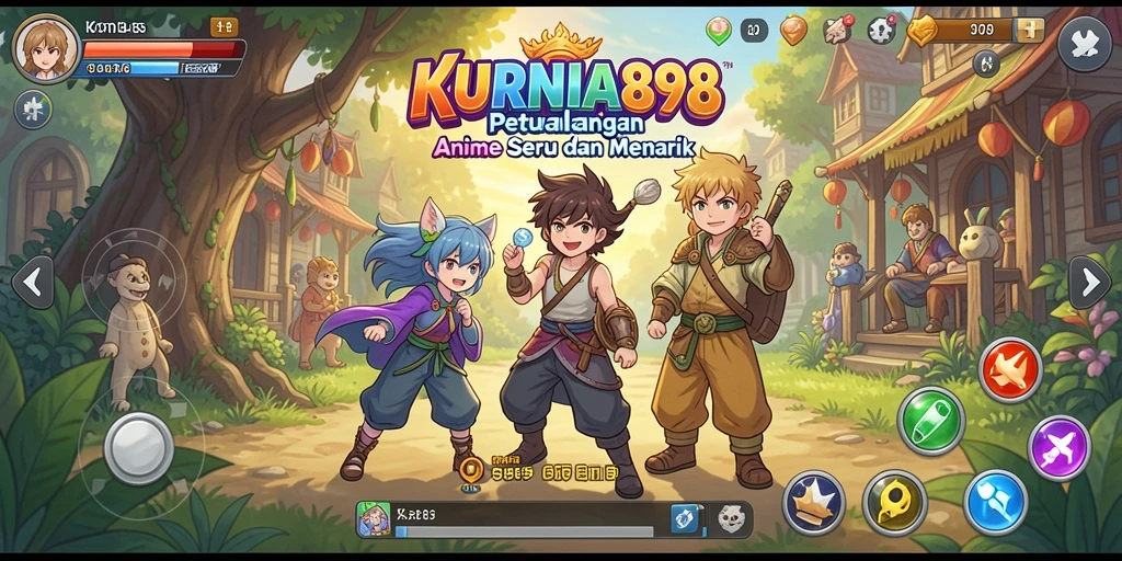 Screenshot gameplay menunjukkan karakter anime yang beraksi dalam pertempuran seru.