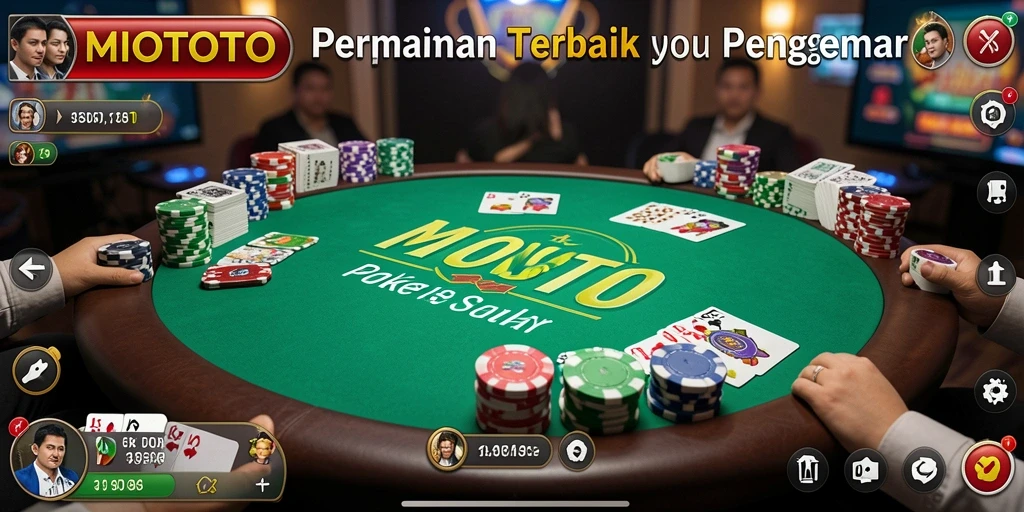 Screenshot utama MIOTOTO menampilkan aksi seru dalam permainan Poker.