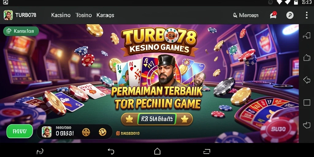 Screenshot utama TURBO78 menampilkan gameplay Kasino yang menegangkan.