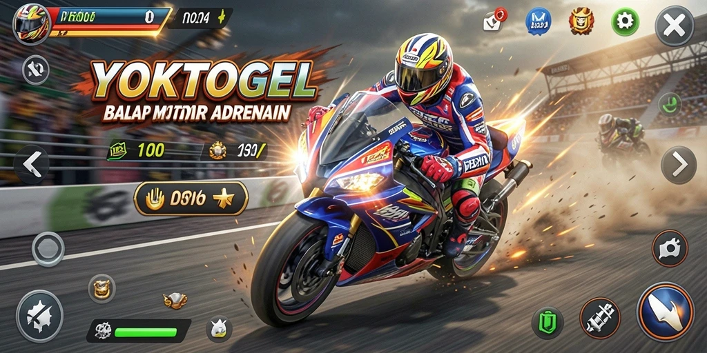 Tampilan gameplay YOKTOGEL yang mendebarkan di lintasan balap.